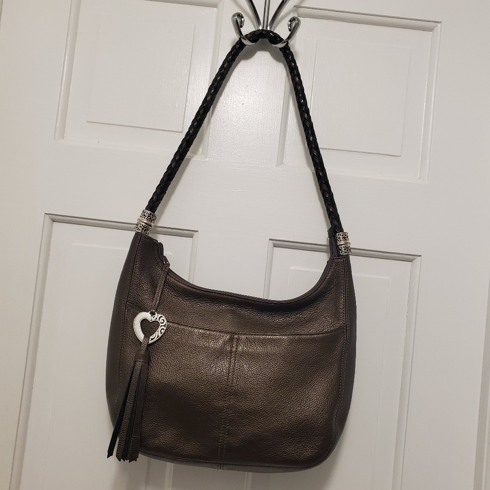 Brighton Barbados Pebble Grain Leather Hobo Bag, Classic, Casual